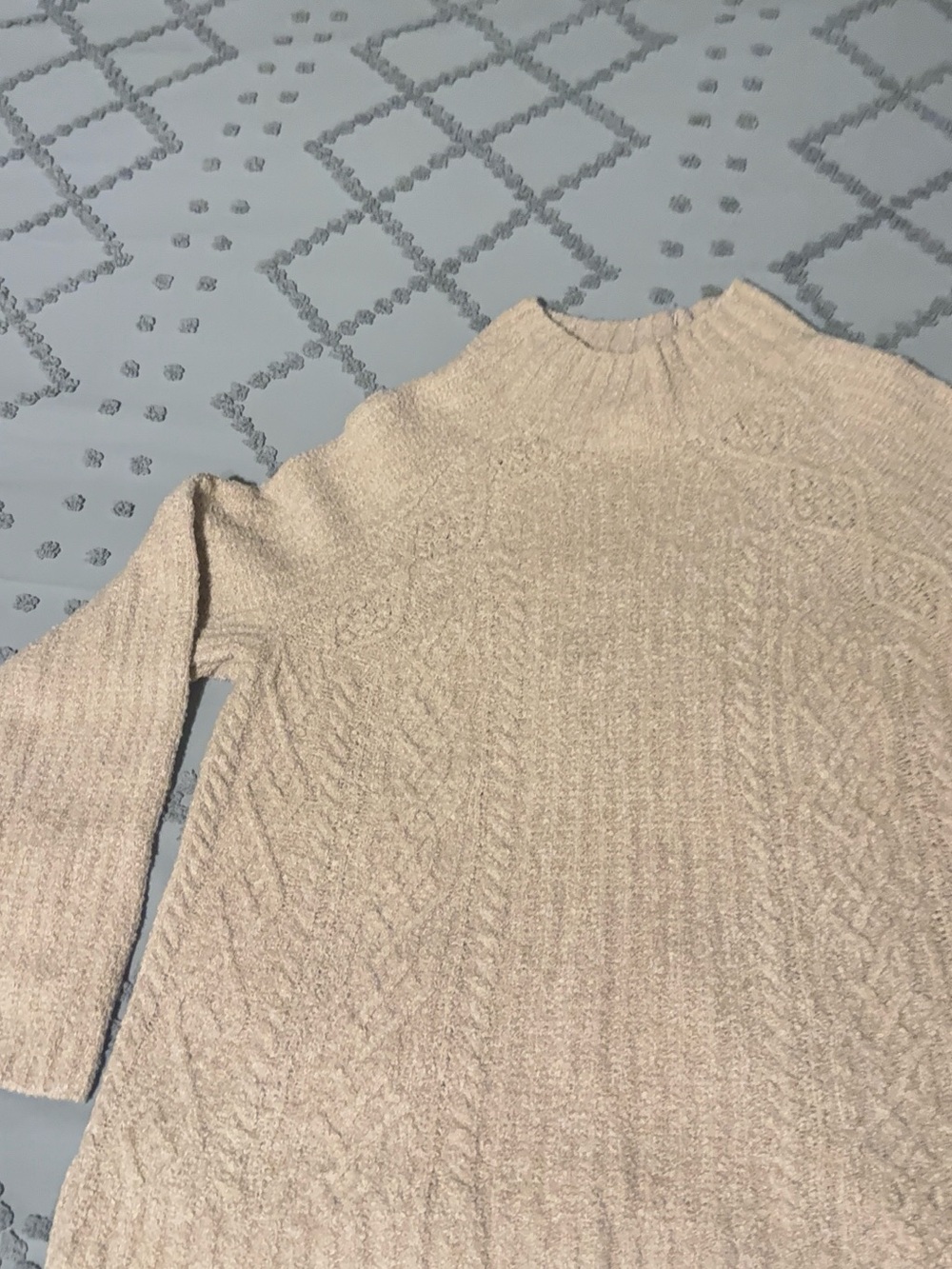 J. Jill Cream Cable-Knit Turtleneck Sweater